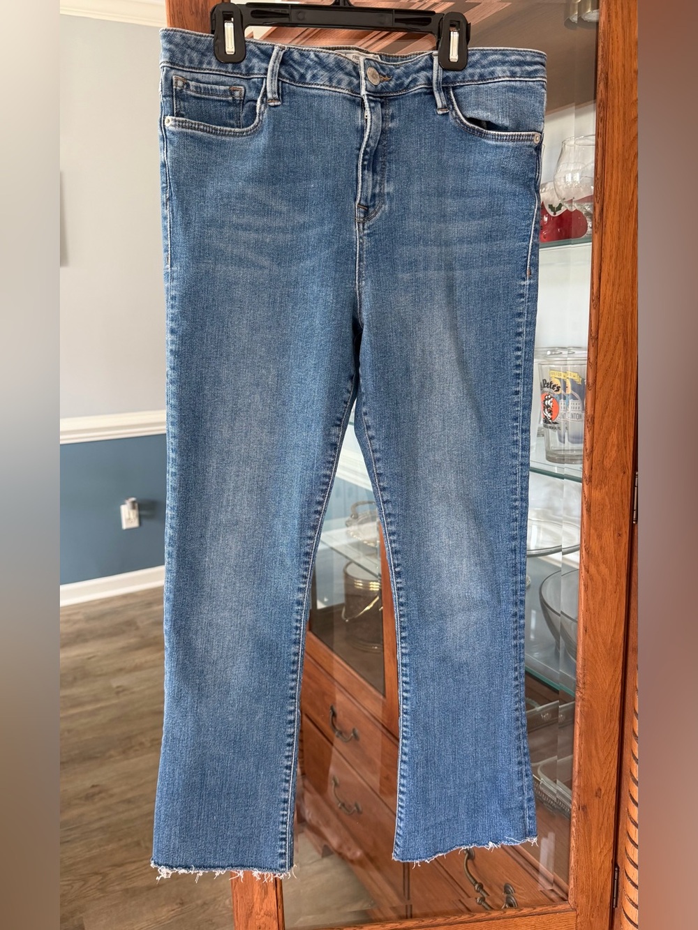 Free People Flare Raw Hem Medium Wash Jeans size 31